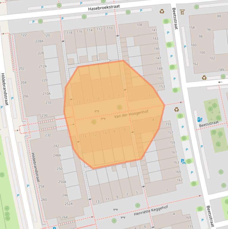 Kaart van postcodegebied 2524RX.