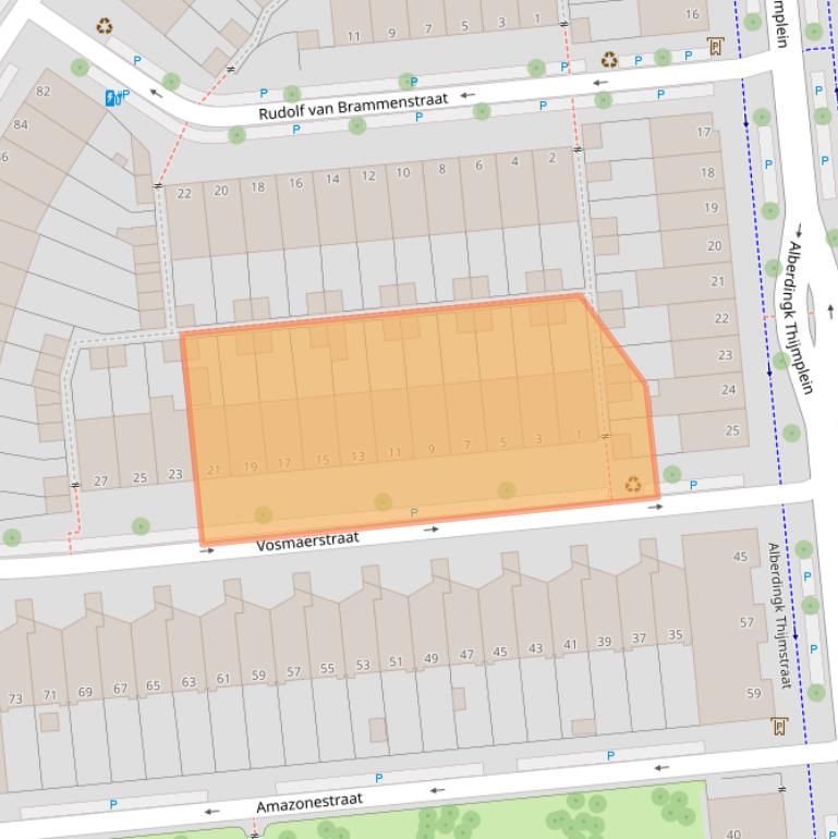 Kaart van postcodegebied 2524SK.