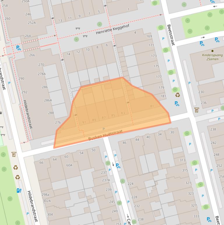 Kaart van postcodegebied 2524TS.