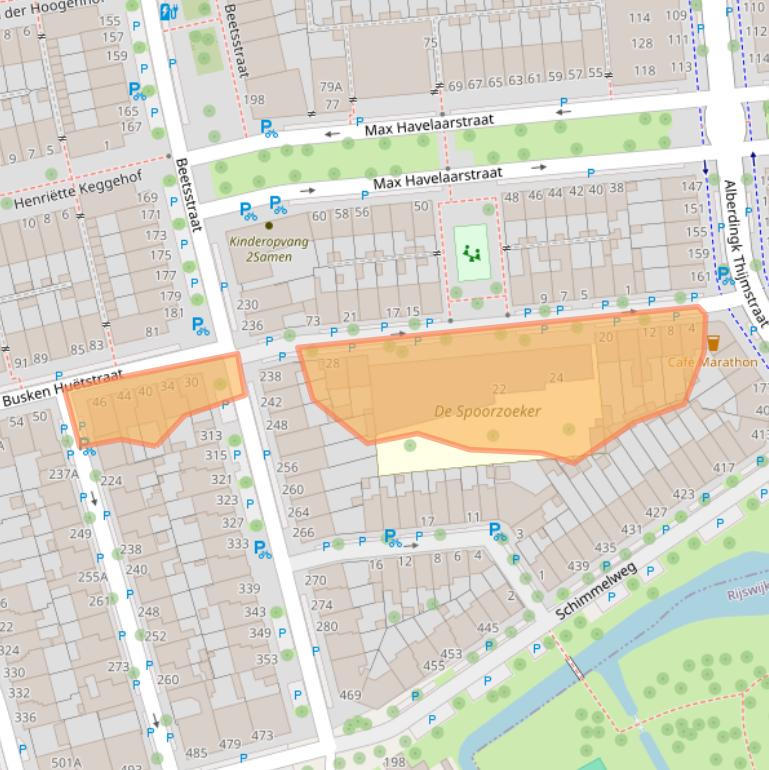 Kaart van postcodegebied 2524TT.