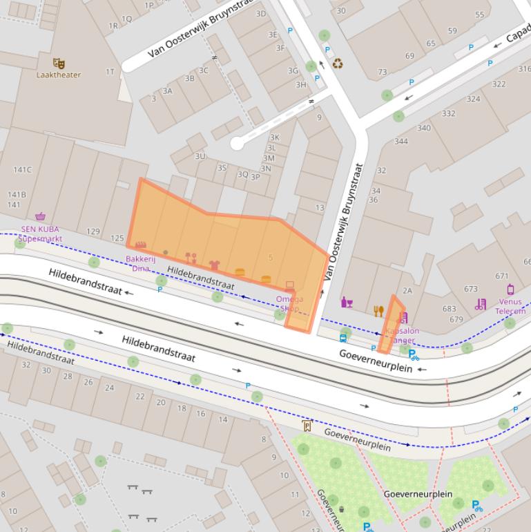 Kaart van postcodegebied 2524VE.