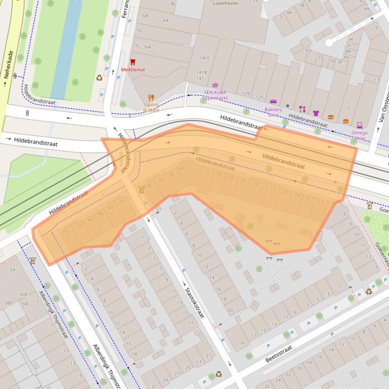 Kaart van postcodegebied 2524VJ.