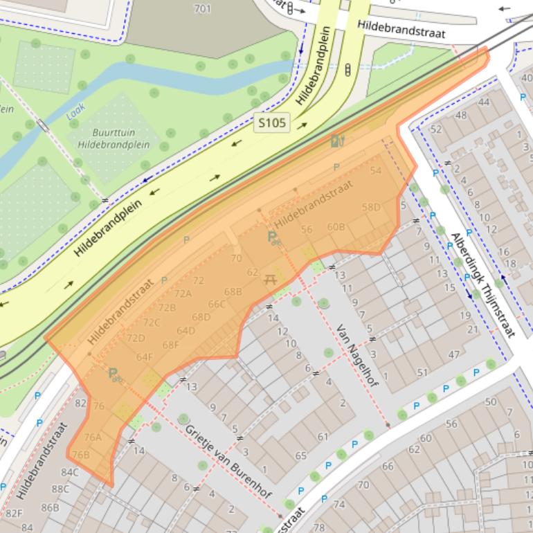 Kaart van postcodegebied 2524VK.