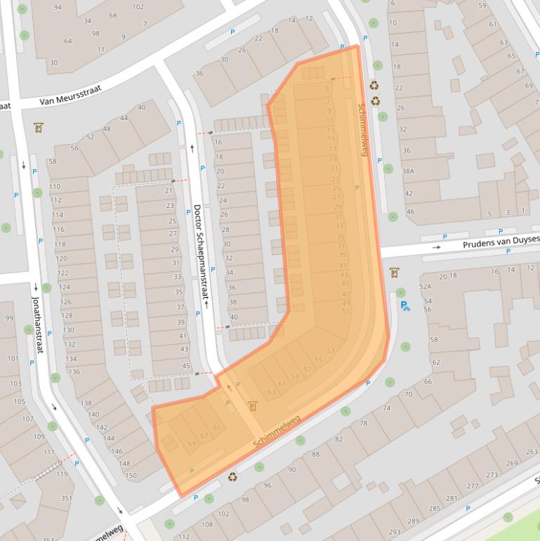 Kaart van postcodegebied 2524VT.