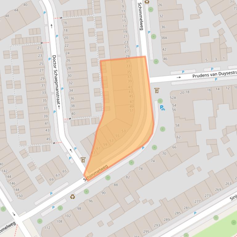 Kaart van postcodegebied 2524VV.