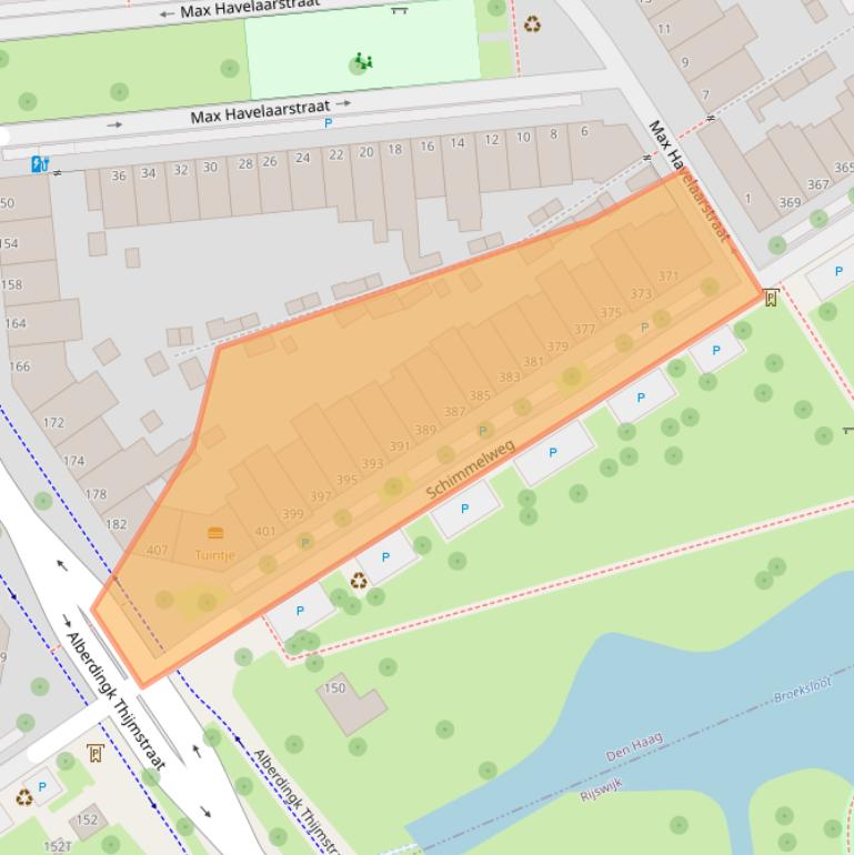 Kaart van postcodegebied 2524XA.