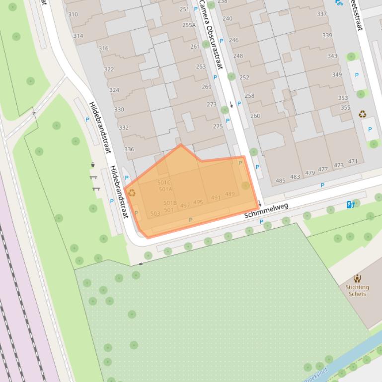 Kaart van postcodegebied 2524XE.