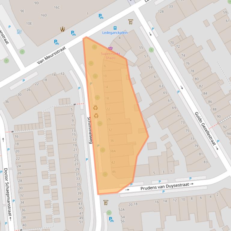 Kaart van postcodegebied 2524XG.