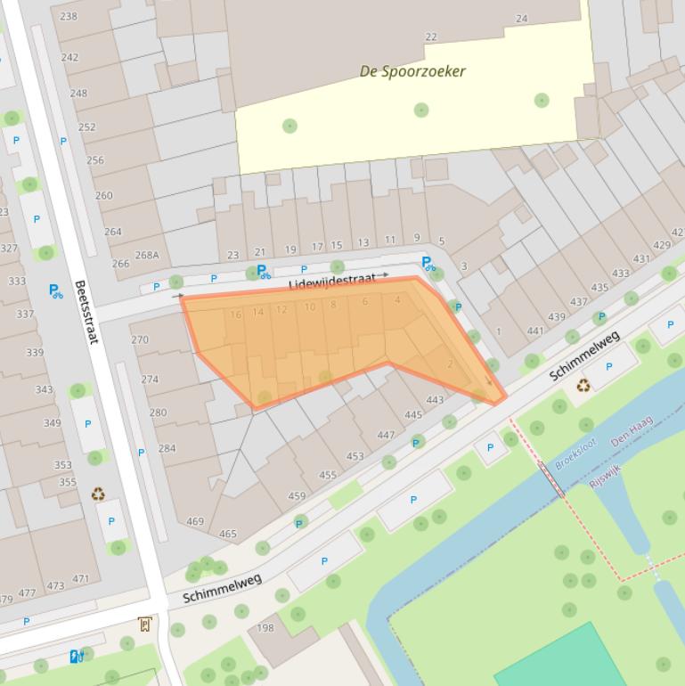 Kaart van postcodegebied 2524XM.