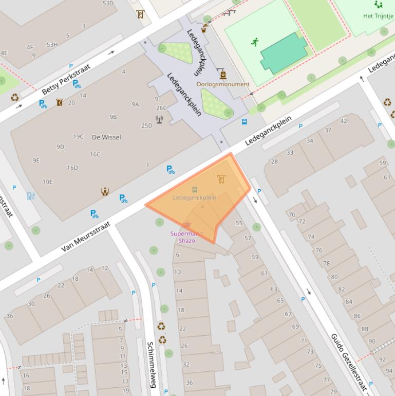 Kaart van postcodegebied 2524XP.