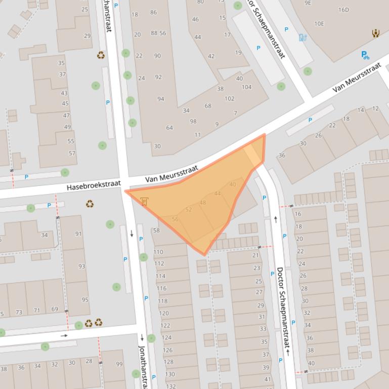 Kaart van postcodegebied 2524XS.