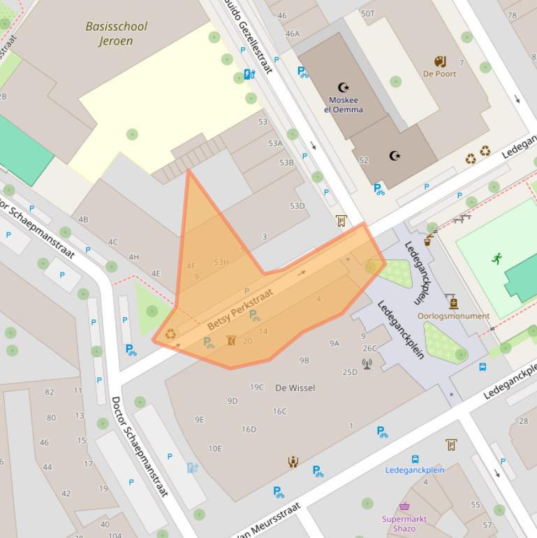 Kaart van postcodegebied 2524XT.