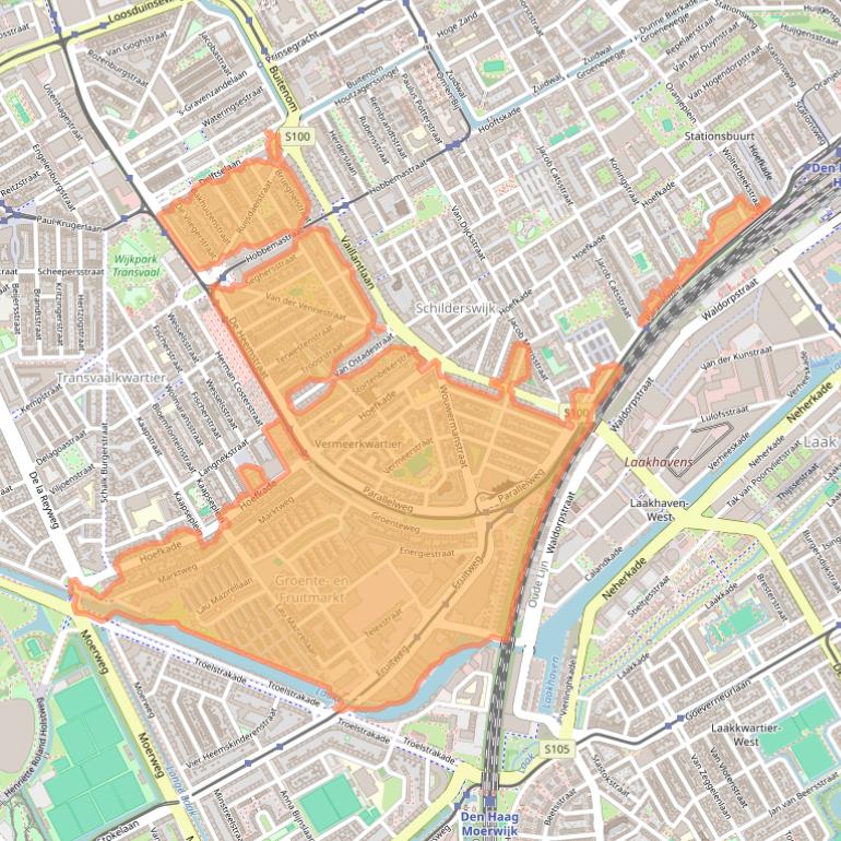 Kaart van postcodegebied 2525.