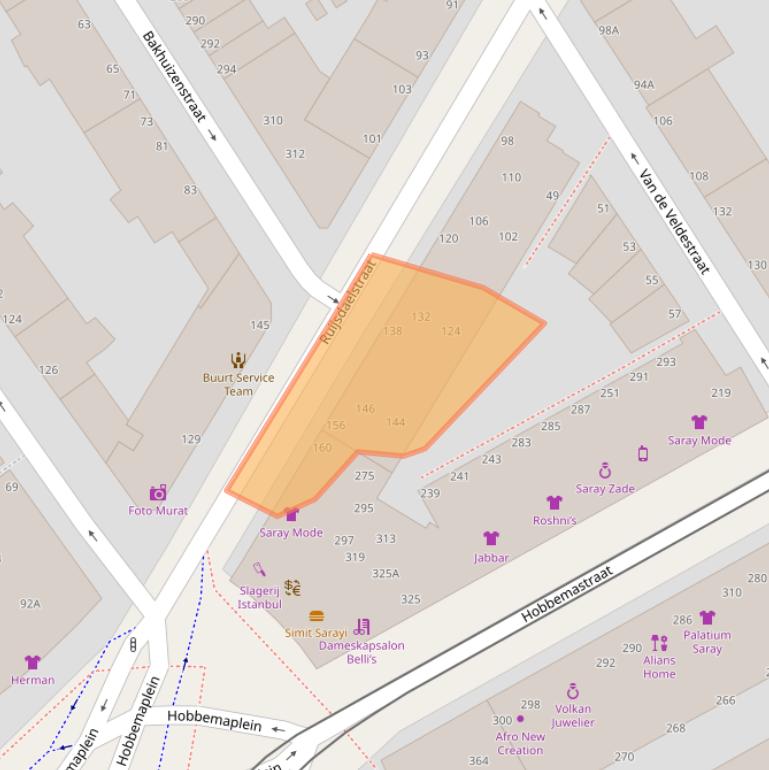 Kaart van postcodegebied 2525AK.