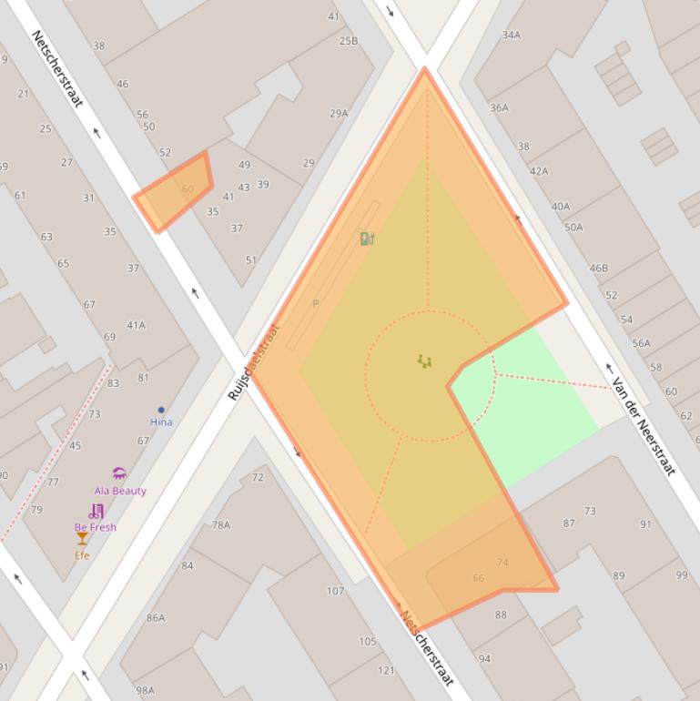 Kaart van postcodegebied 2525AR.