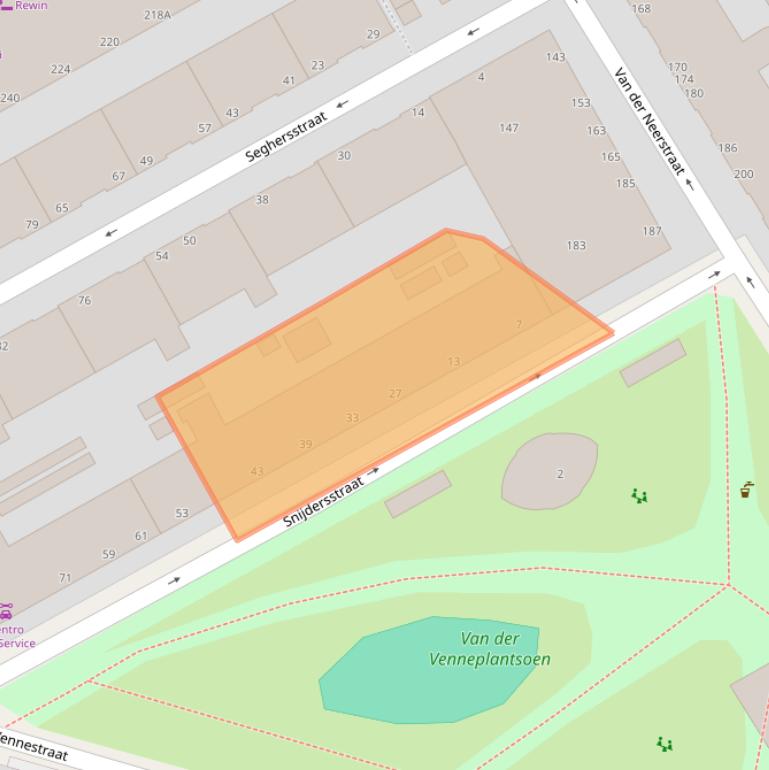 Kaart van postcodegebied 2525BT.