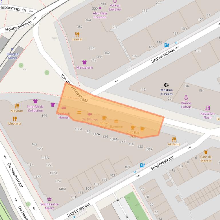 Kaart van postcodegebied 2525CA.