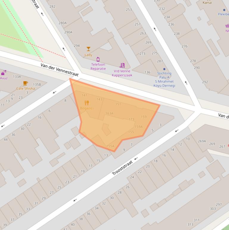 Kaart van postcodegebied 2525CD.