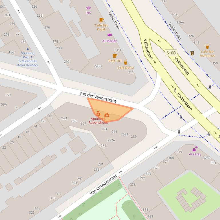 Kaart van postcodegebied 2525CE.