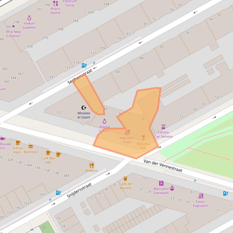 Kaart van postcodegebied 2525CH.