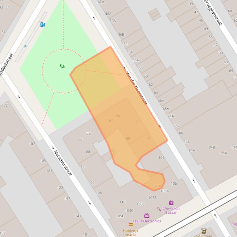 Kaart van postcodegebied 2525CM.