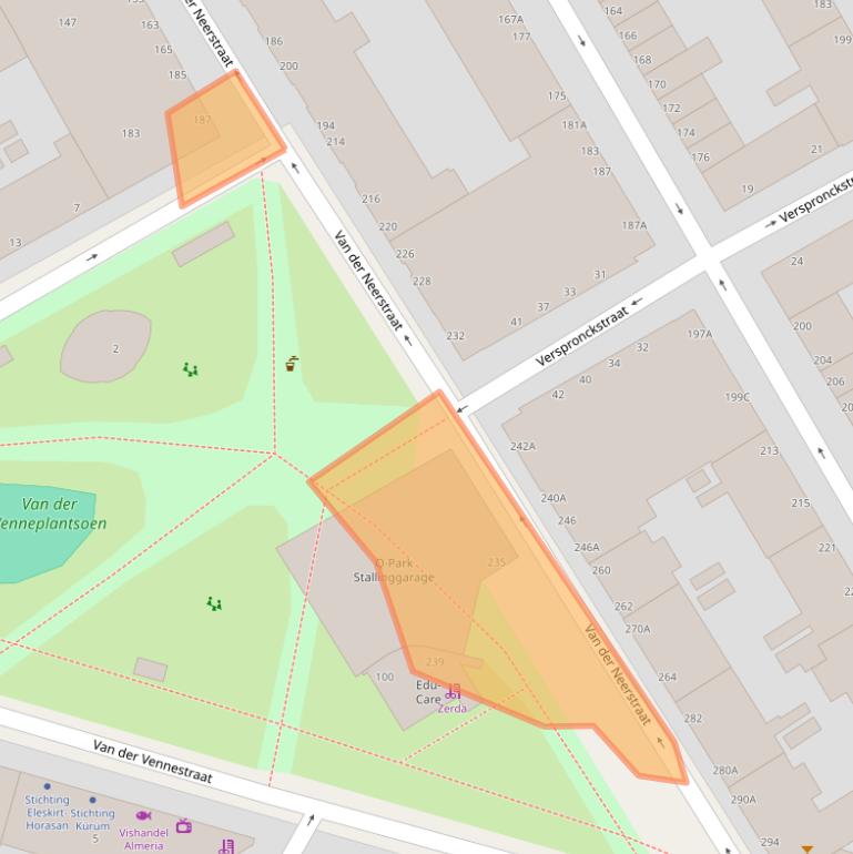 Kaart van postcodegebied 2525CR.