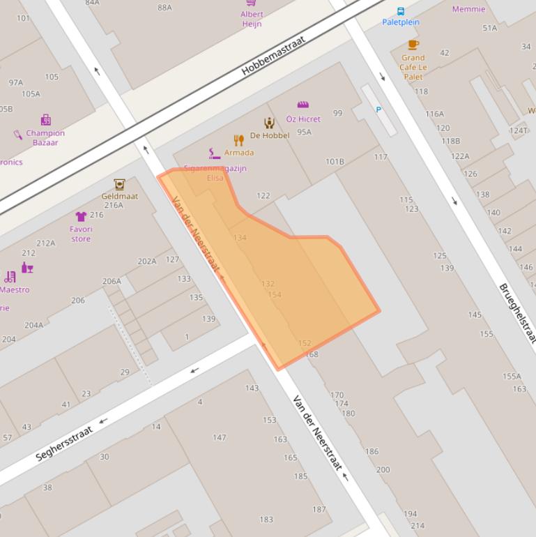 Kaart van postcodegebied 2525CV.