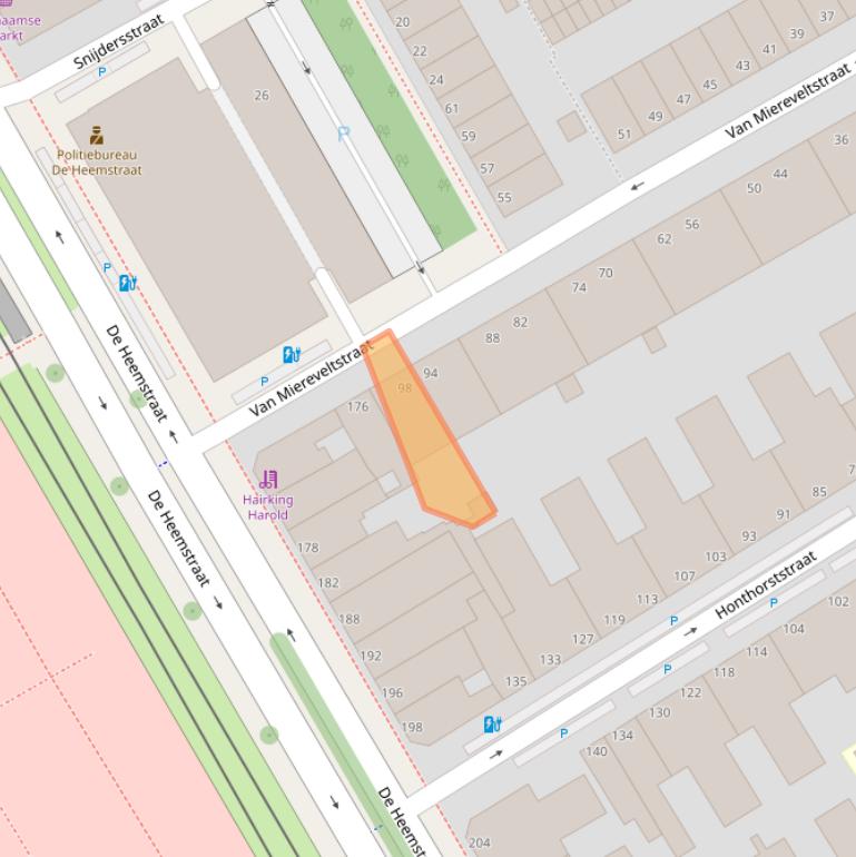 Kaart van postcodegebied 2525EH.