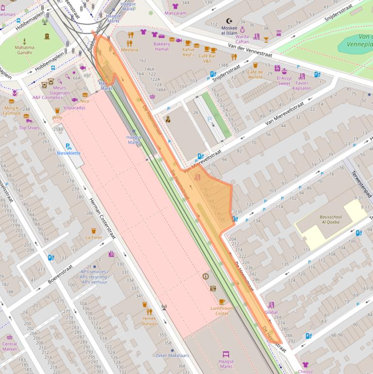 Kaart van postcodegebied 2525EP.