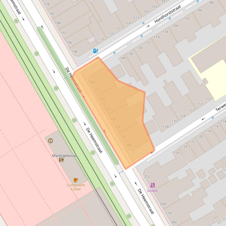 Kaart van postcodegebied 2525ER.