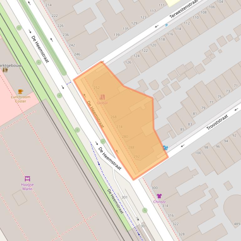 Kaart van postcodegebied 2525ES.