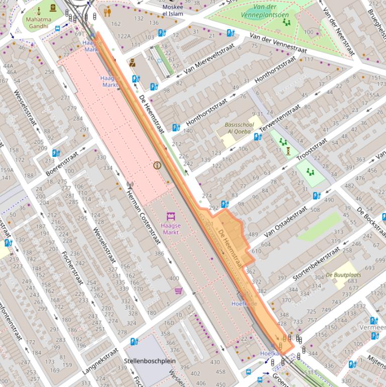 Kaart van postcodegebied 2525ET.