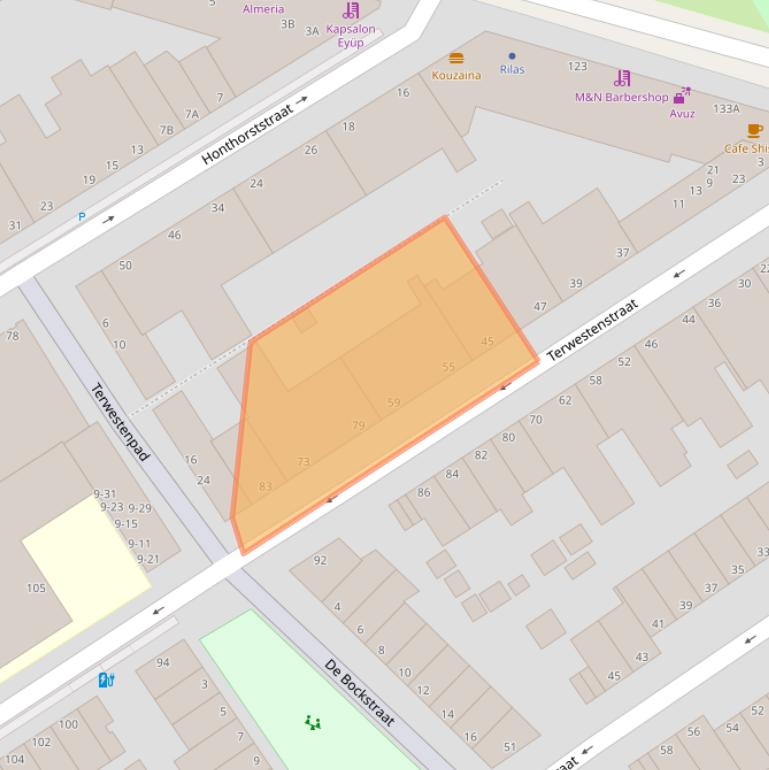 Kaart van postcodegebied 2525GE.