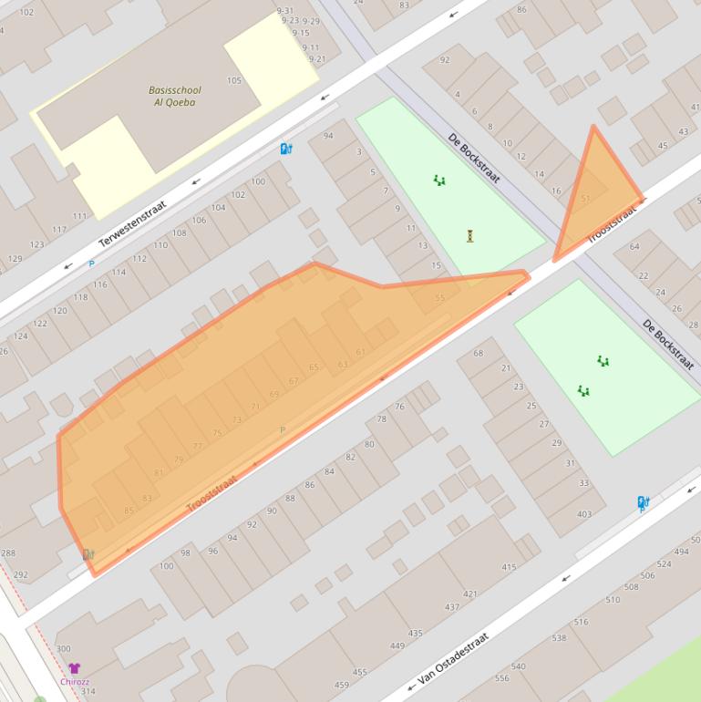 Kaart van postcodegebied 2525GP.