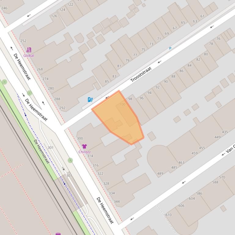 Kaart van postcodegebied 2525GW.