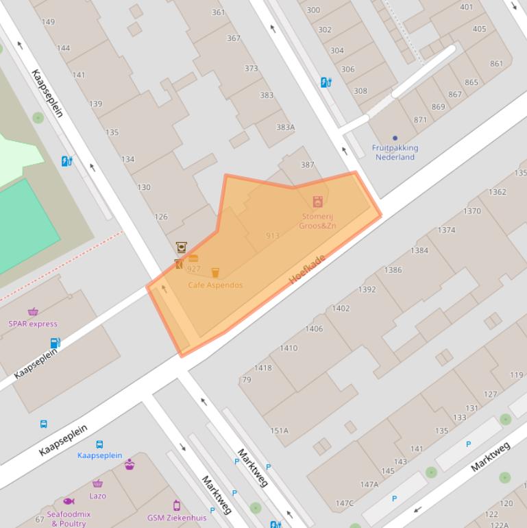 Kaart van postcodegebied 2525HD.