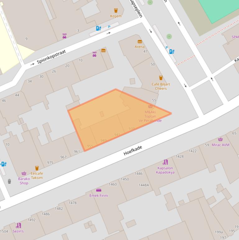 Kaart van postcodegebied 2525HE.