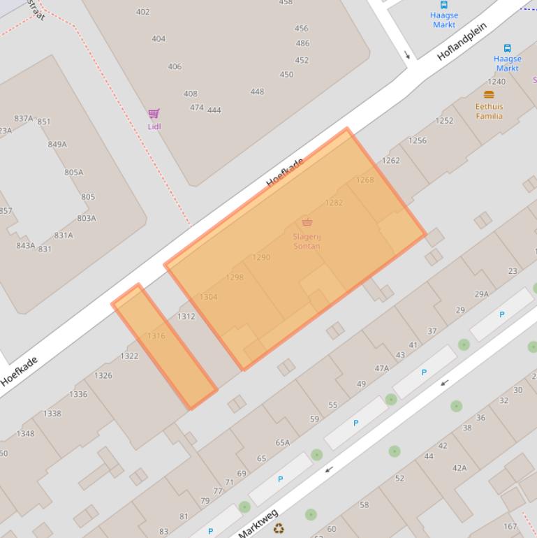 Kaart van postcodegebied 2525HL.