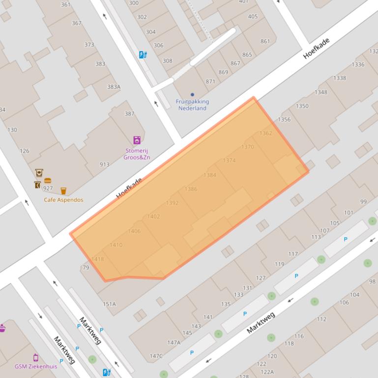 Kaart van postcodegebied 2525HN.