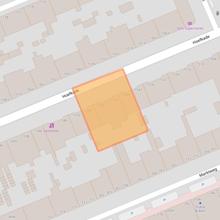 Kaart van postcodegebied 2525HT.