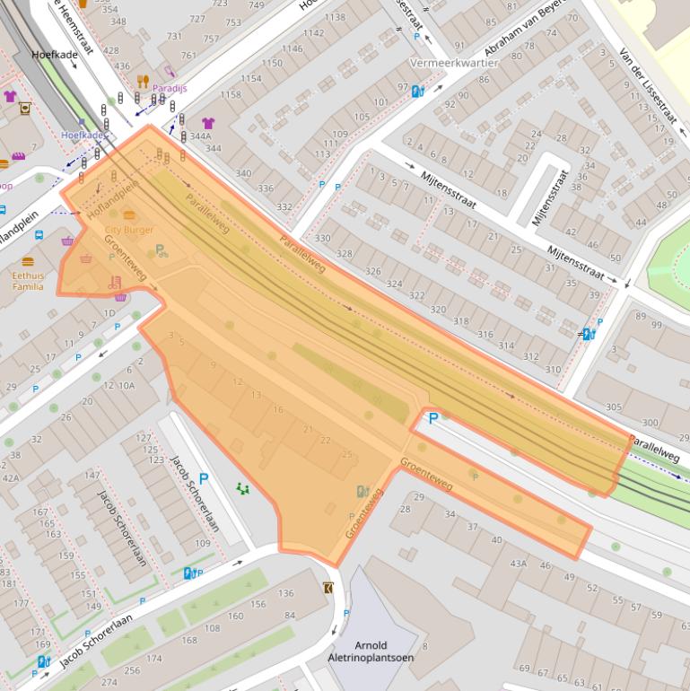 Kaart van postcodegebied 2525JS.