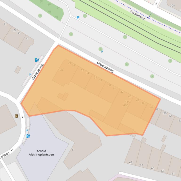 Kaart van postcodegebied 2525JT.