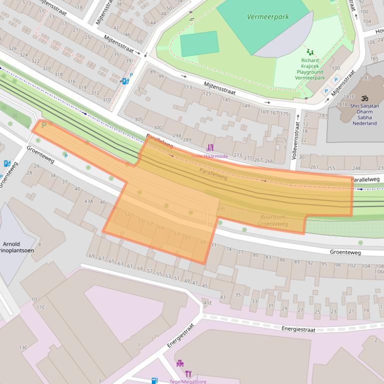 Kaart van postcodegebied 2525JV.