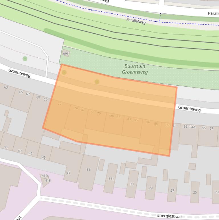 Kaart van postcodegebied 2525JW.