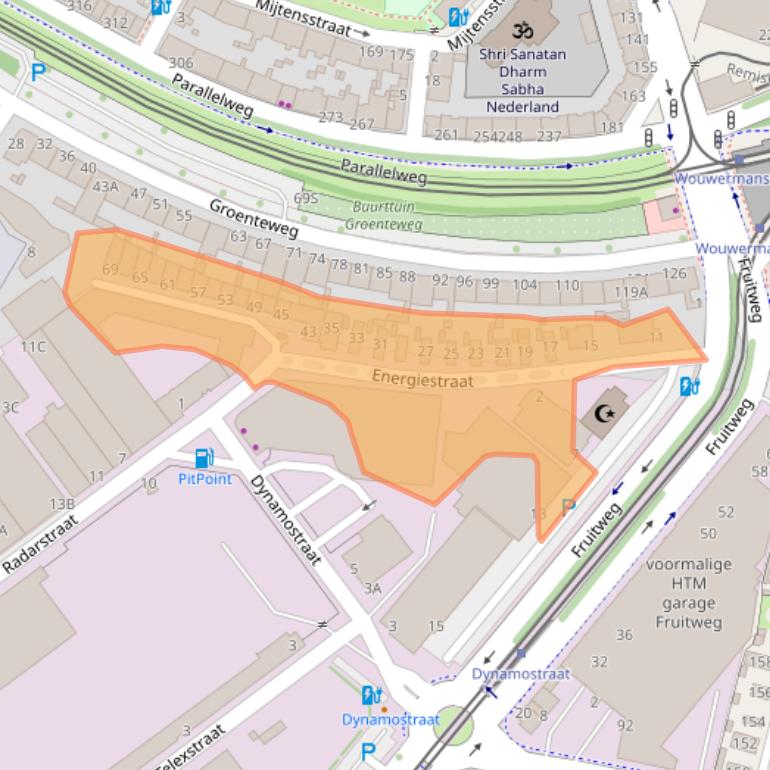 Kaart van postcodegebied 2525KA.