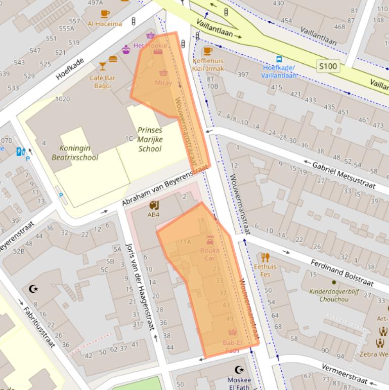 Kaart van postcodegebied 2525KM.