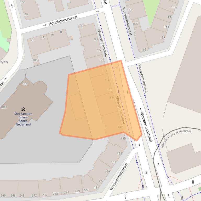 Kaart van postcodegebied 2525KR.