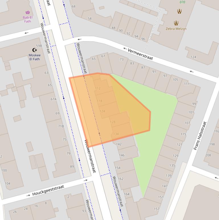Kaart van postcodegebied 2525KW.
