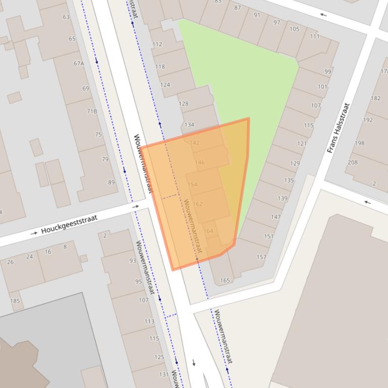 Kaart van postcodegebied 2525KX.