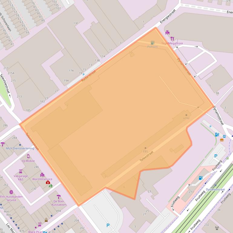 Kaart van postcodegebied 2525KZ.